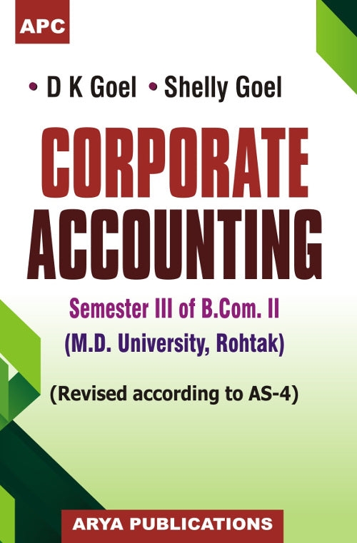 Corporate Accounting Semester III of B.Com.II (M.D.U.) B.Com.