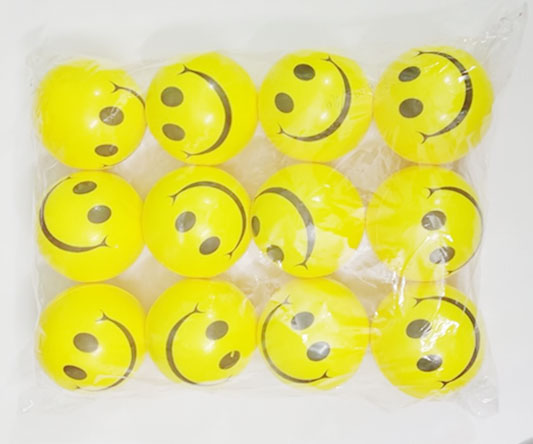 Smiley Balls Pack of 12, Yellow Colored Soft and Smooth Balls, Suitable Both for Indoor and Outdoor
